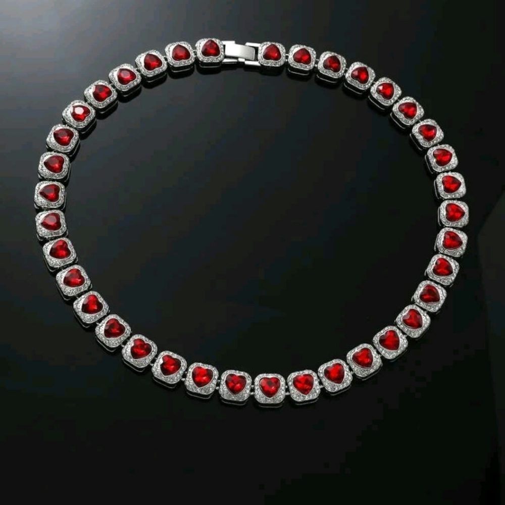 RED HEART UNISEX RHINESTONE SET
